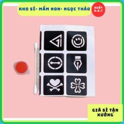 Bảng 20 bộ tranh dán xăm, có kèm mực tô cho bé 5