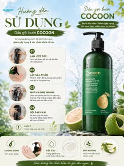 Combo Dầu Gội Bưởi Và Dầu Xả Bưởi Cocoon Không Sulfate Và Giảm Gãy Rụng 5