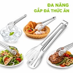 Kẹp Gắp Thực Phẩm Inox Chống Nóng Đa Năng GD180 - Dụng Cụ Gắp Đá Gắp Thịt Nướng Gắp Rau Củ 2