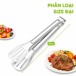 Kẹp Gắp Thực Phẩm Inox Chống Nóng Đa Năng GD180 - Dụng Cụ Gắp Đá Gắp Thịt Nướng Gắp Rau Củ 9