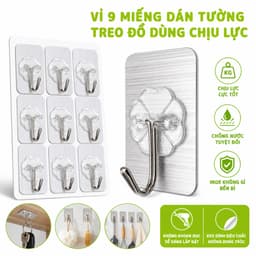 Vỉ 9 Móc Dán Tường Chịu Lực Treo Chìa Khóa GD195 - Miếng Dán Tường Treo Quần Áo Chịu Lực Siêu Dính 2