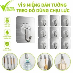 Vỉ 9 Móc Dán Tường Chịu Lực Treo Chìa Khóa GD195 - Miếng Dán Tường Treo Quần Áo Chịu Lực Siêu Dính 1