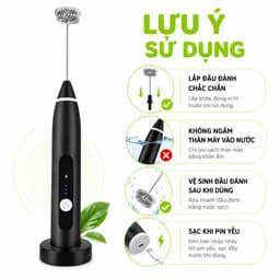 Máy Tạo Bọt Sữa Đa Năng Cầm Tay Hai Đầu Đánh GD205 - Máy Đánh Tạo Bọt Cà Phê Đầu Tạo Bọt Sữa Inox 5