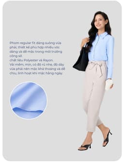 Áo sơ mi nữ Yody dài tay dáng regular, vải lụa nến chống nhăn TRA - WOSH26A007 5