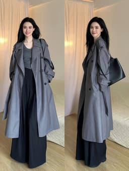 Áo Khoác Dài Nữ Form Rộng Măng Tô Kaki Phong Cách Ulzzang Hàn Quốc Hot Trend Chali AZ809 3