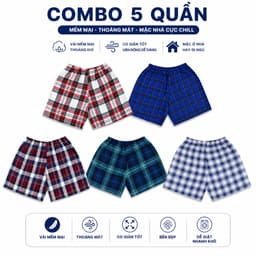 Combo 5 Quần Short Đùi Caro 2025 – Đẳng cấp thể thao, phong cách cá tính 1