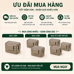 Hộp cơm văn phòng FAMAHA giữ nhiệt tốt, chia ngăn gọn gàng, dễ vệ sinh, quay được lò vi sóng. 8