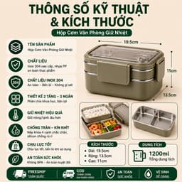 Hộp cơm văn phòng FAMAHA giữ nhiệt tốt, chia ngăn gọn gàng, dễ vệ sinh, quay được lò vi sóng. 5