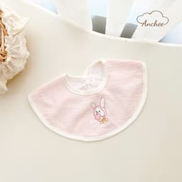 Set 3 yếm chống thấm xô muslin cho bé, nhiều màu xinh xắn Anchee 5