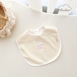 Set 3 yếm chống thấm xô muslin cho bé, nhiều màu xinh xắn Anchee 9