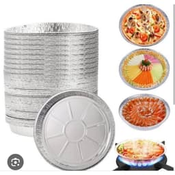 Combo 100 Khay Giấy Bạc 22cm Lót Nồi Chiên không dầu lò nướng, đĩa nhôm, đựng thức ăn 8