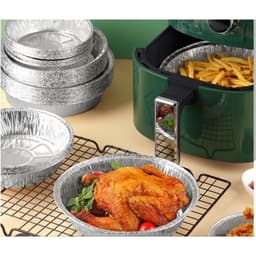 Combo 100 Khay Giấy Bạc 22cm Lót Nồi Chiên không dầu lò nướng, đĩa nhôm, đựng thức ăn 3