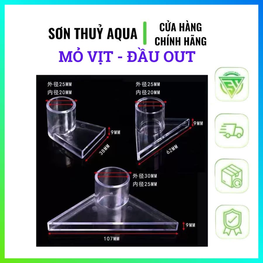 Mỏ vịt lắp đầu Out - Đầu thổi luồng máy lọc- lắp vào đầu máy bơm bể cá - Thổi luồng