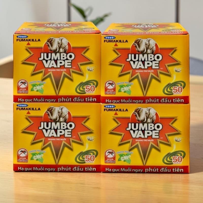 Combo 3 Hộp Nhang muỗi Jumbo Vape hương Hoa Lài  Mỗi Hộp 50 Khoanh (Trừ muỗi sốt xuất huyết)