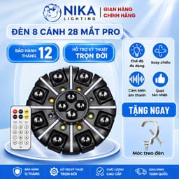 Đèn Moving 8 cánh NIKA 28 mắt LED điều khiển từ xa cảm ứng theo nhạc cho sân khấu, bar, karaoke 2