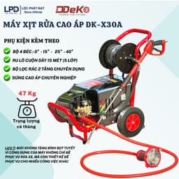 Máy Xịt Rửa Cao Áp Công Nghiệp DDEKO 3.0kW | DEKO DK-X30A, Lưu lượng 13~15 L/p, Áp lực 140~200Bar, Piston Ti Sứ Đặc. 6