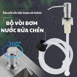 Vòi Bơm Nước Rửa Chén Gắn Bồn Rửa – Bộ Đầu Vòi Hút Nước Rửa Bát Lắp Âm Bồn Inox ABS Tiện Lợi 5