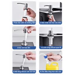 Vòi Bơm Nước Rửa Chén Gắn Bồn Rửa – Bộ Đầu Vòi Hút Nước Rửa Bát Lắp Âm Bồn Inox ABS Tiện Lợi 8