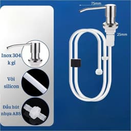 Vòi Bơm Nước Rửa Chén Gắn Bồn Rửa – Bộ Đầu Vòi Hút Nước Rửa Bát Lắp Âm Bồn Inox ABS Tiện Lợi 6