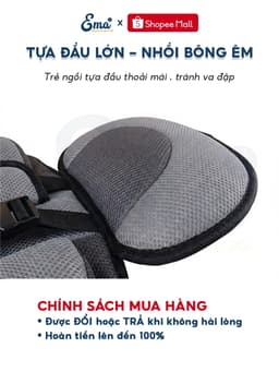 Đai Ngồi Ô Tô Cho Bé EMA Ghế Ngồi Ô Tô Trẻ Em 1-9 Tuổi Vải Lưới 3D Thoáng Khí An Toàn 9