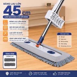 Cây Lau Nhà Tự Vắt Dạng San Hô Cao Cấp 45cm Xoay 360 Độ Kèm 2 Bông Lau Siêu Thấm 2