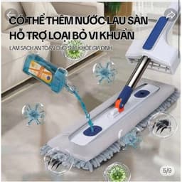 Cây Lau Nhà Tự Vắt Dạng San Hô Cao Cấp 45cm Xoay 360 Độ Kèm 2 Bông Lau Siêu Thấm 6