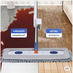 Cây Lau Nhà Tự Vắt Dạng San Hô Cao Cấp 45cm Xoay 360 Độ Kèm 2 Bông Lau Siêu Thấm 4