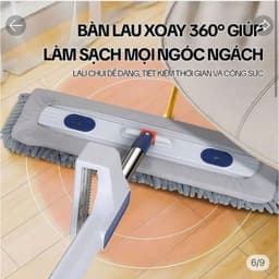 Cây Lau Nhà Tự Vắt Dạng San Hô Cao Cấp 45cm Xoay 360 Độ Kèm 2 Bông Lau Siêu Thấm 7