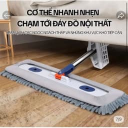 Cây Lau Nhà Tự Vắt Dạng San Hô Cao Cấp 45cm Xoay 360 Độ Kèm 2 Bông Lau Siêu Thấm 5