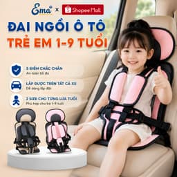 Đai Ngồi Ô Tô Cho Bé EMA Ghế Ngồi Ô Tô Trẻ Em 1-9 Tuổi Vải Lưới 3D Thoáng Khí An Toàn 1