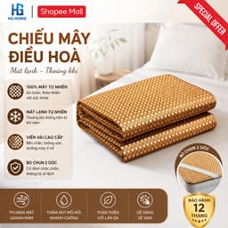 Chiếu Mây Điều Hòa Lót Lụa Cao Cấp Đa Dạng Kích Thước HGHOME - Chiếu Điều Hòa Sợi Mây Thoáng Mát Dễ Dàng Vệ Sinh 1