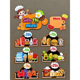 BỌ MAKET SIÊU THỊ MI NI TRANG TRÍ STEM MẦM NON MINH ANH 1
