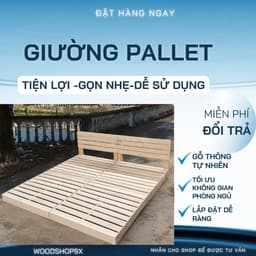 Giường Pallet,giường ngủ pallet kín chân cao 10cm. Đủ Kích Thước_WOOD SHOP 1