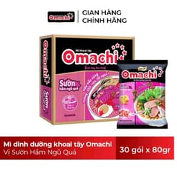 [Chính Hãng] Mì Omachi Xốt Bò Hầm Đậm Đà, Mì Khoai Tây Sợi Dai, Mì Ăn Liền Đậm Vị Cao Cấp, Thùng 30 gói 5