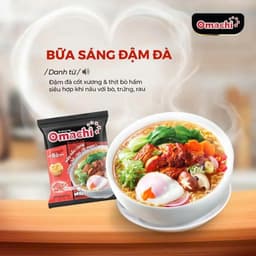[Chính Hãng] Mì Omachi Xốt Bò Hầm Đậm Đà, Mì Khoai Tây Sợi Dai, Mì Ăn Liền Đậm Vị Cao Cấp, Thùng 30 gói 7
