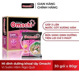 [Chính Hãng] Mì Omachi Xốt Bò Hầm Đậm Đà, Mì Khoai Tây Sợi Dai, Mì Ăn Liền Đậm Vị Cao Cấp, Thùng 30 gói 6