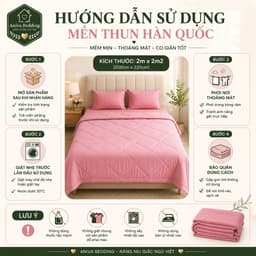 Mền Thun Hàn Quốc 1 Màu Aniva Bedding 2mx2m2, Chăn Mền Chần Bông Mềm Mịn, Thoáng Mát, Nhiều Màu 4