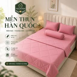 Mền Thun Hàn Quốc 1 Màu Aniva Bedding 2mx2m2, Chăn Mền Chần Bông Mềm Mịn, Thoáng Mát, Nhiều Màu 1