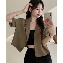 Áo Vest Croptop Nữ LIMO MS8001 Blazer Tay Ngắn Form Lửng Phối Túi Thời Trang Dễ Phối Đồ Công Sở 4