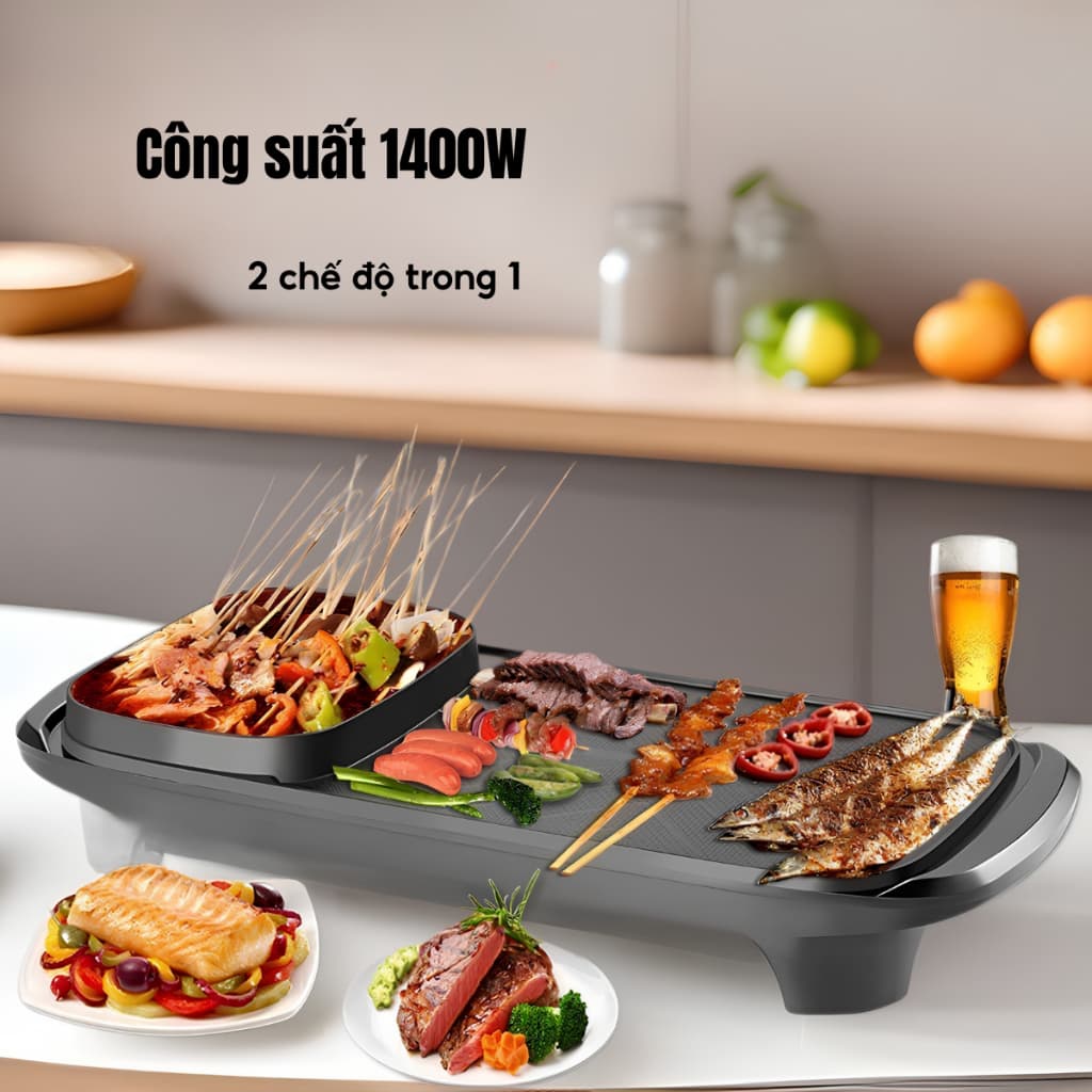 Bếp Nướng Điện Không Khói EG100EH Công Suất Lớn 1600W, Bếp Nướng Điện Chống Dính Cao Cấp Size Lớn Cho Gia Đình