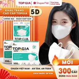 [CHỐNG BỤI MỊN-SIÊU THOÁNG KHÍ] Khẩu trang 5D cải tiến TopGia an toàn, thoáng khí, ngăn bụi mịn 1