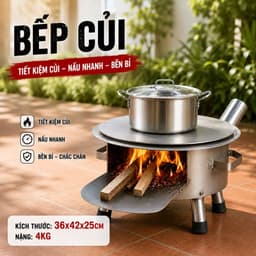 "Bếp củi thông minh 35cm (Thép dày loại 1) - Đa năng, bền bỉ, chống khói, dễ vệ sinh cho mọi gia đình." 1