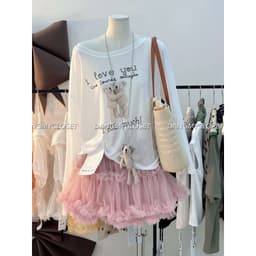 ( HÀNG QC ) Áo Phông Giấy Dài Tay Kèm Dây Thỏ 8