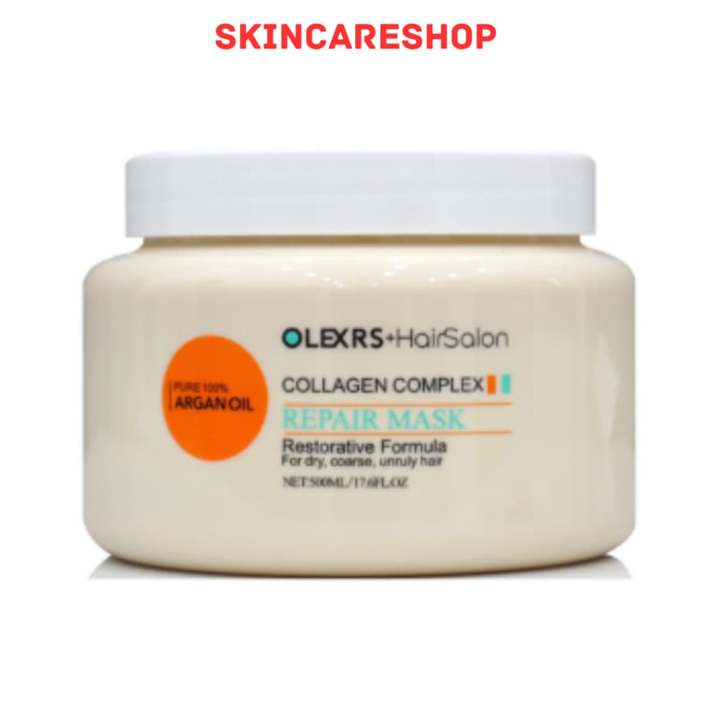 Kem Ủ Tóc Olexrs+HairSalon Argan Oil Collagen Complex Repair Mask 500ml
