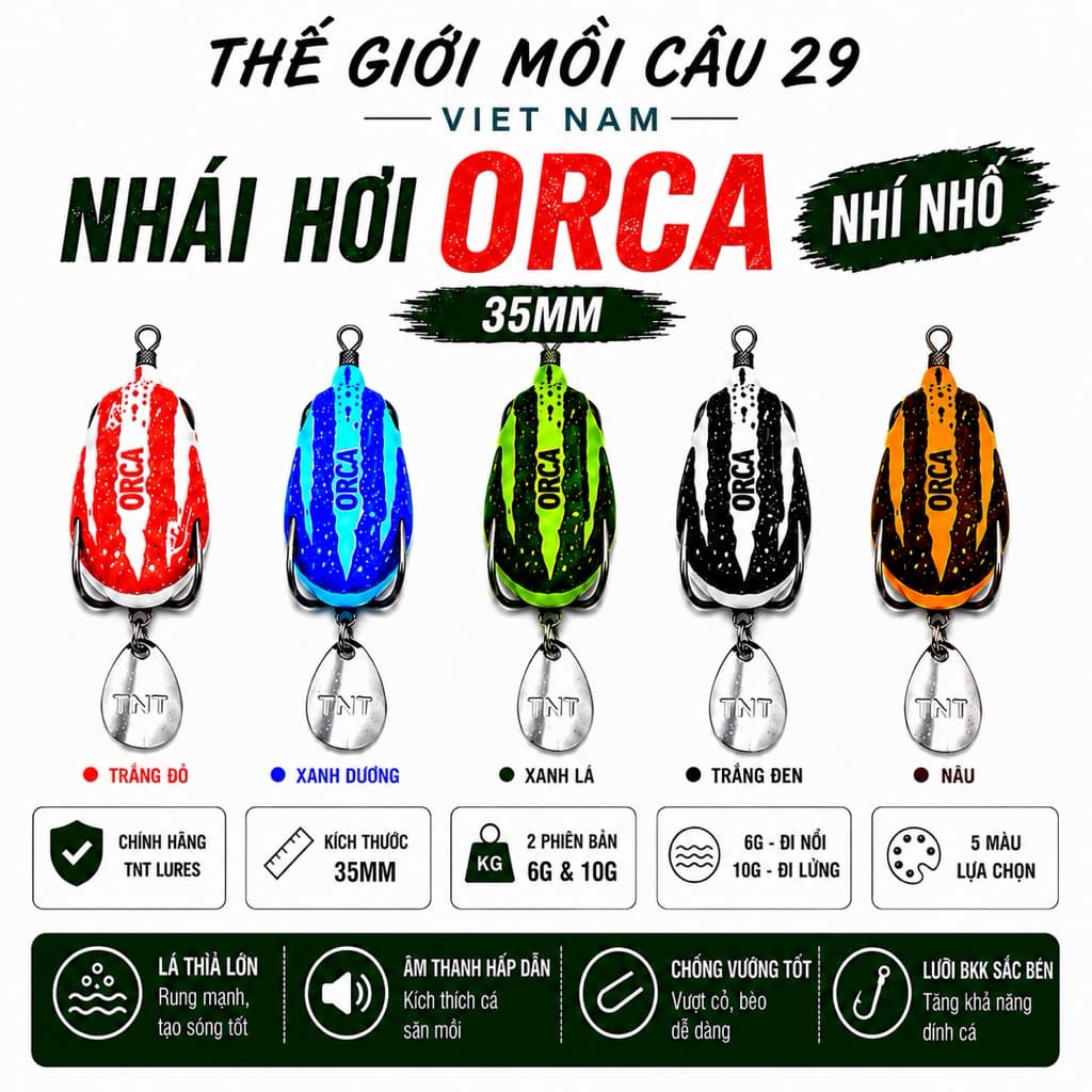 🐸 NHÁI HƠI ORCA NHÍ NHỐI 35MM – NHỎ MÀ CÓ VÕ!