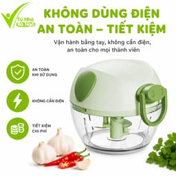 Máy Xay Tỏi Ớt Kéo Tay Đa Năng Lưỡi Dao Inox 304 GD138 - Dụng Cụ Xay Thực Phẩm Kéo Tay Mini Đa Năng 4