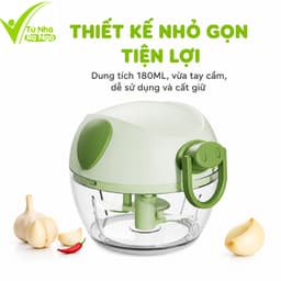 Máy Xay Tỏi Ớt Kéo Tay Đa Năng Lưỡi Dao Inox 304 GD138 - Dụng Cụ Xay Thực Phẩm Kéo Tay Mini Đa Năng 2