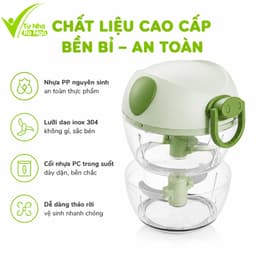 Máy Xay Tỏi Ớt Kéo Tay Đa Năng Lưỡi Dao Inox 304 GD138 - Dụng Cụ Xay Thực Phẩm Kéo Tay Mini Đa Năng 6