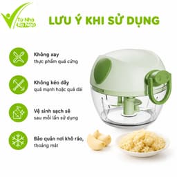 Máy Xay Tỏi Ớt Kéo Tay Đa Năng Lưỡi Dao Inox 304 GD138 - Dụng Cụ Xay Thực Phẩm Kéo Tay Mini Đa Năng 7
