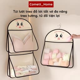 Túi Lưới Đựng Đồ Lót Tất Vớ Treo Tường - Giỏ Treo Đồ Cá Nhân Có Quai Xách Nhỏ Gọn Tiện Dụng 1